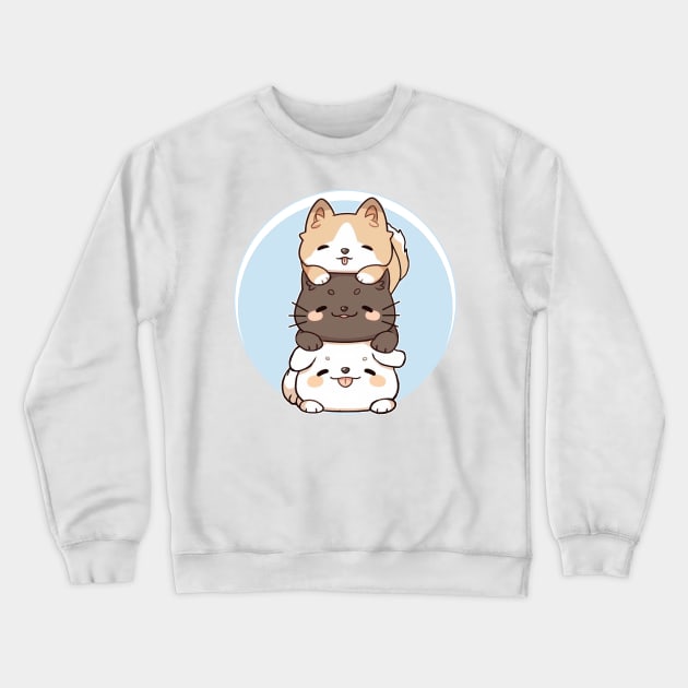 It's a Dog Cat Dog world! Crewneck Sweatshirt by Underground Cargo